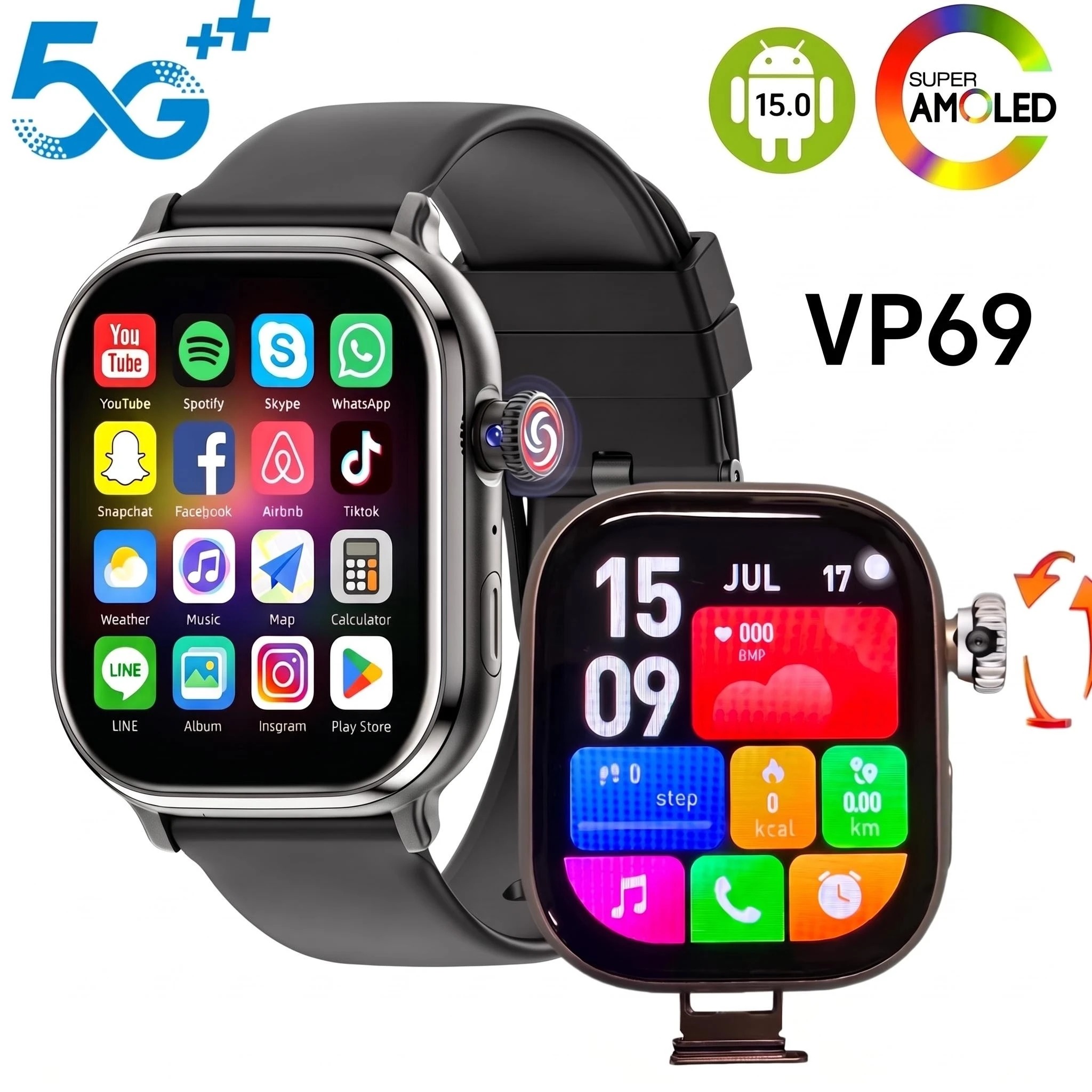 Smartwatch Watches Price - VP69 5G, compatível com todas as