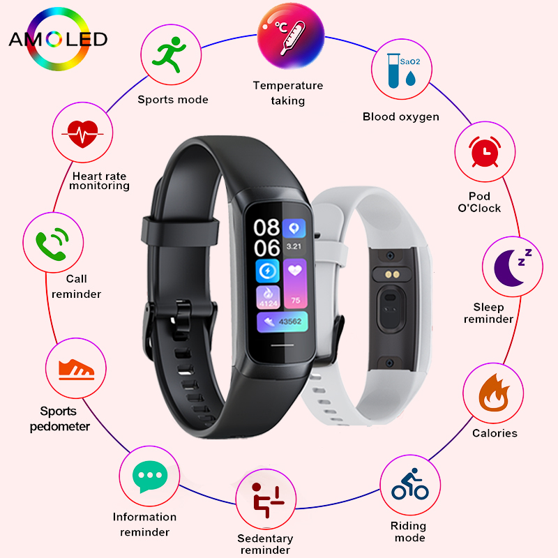 Smartwatch Watches For Girls - LIGE 1.1 Polegada Amoled Monitor de