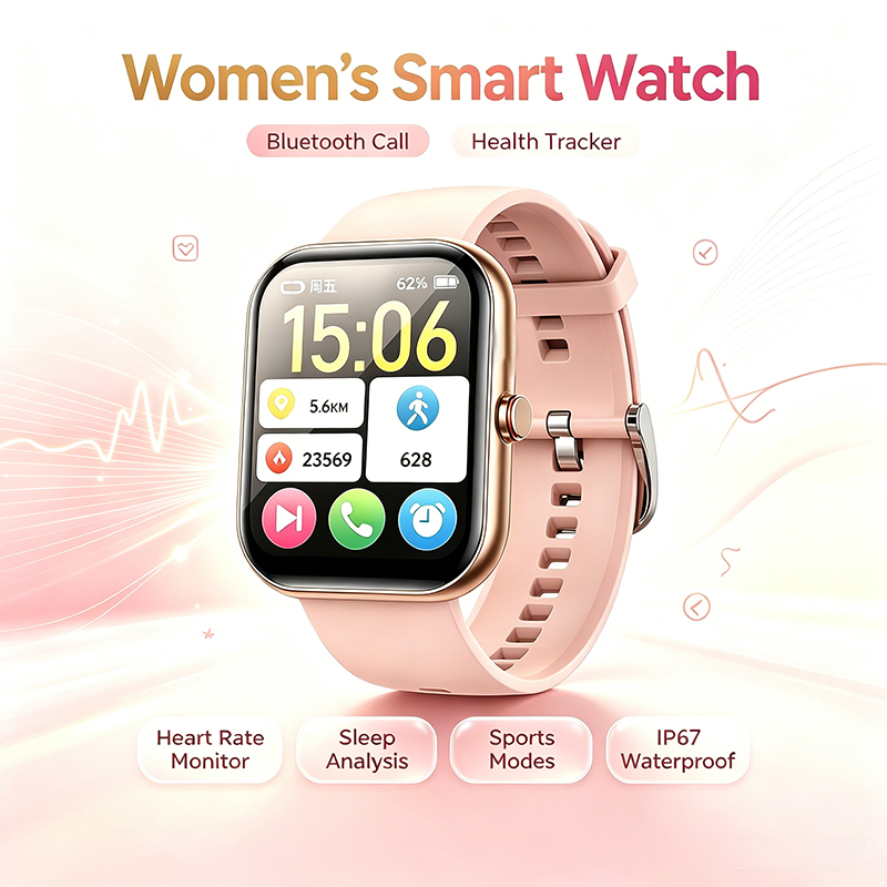 Watches Ladies Smartwatch - Relógio Inteligente Feminino com Chamada BT,